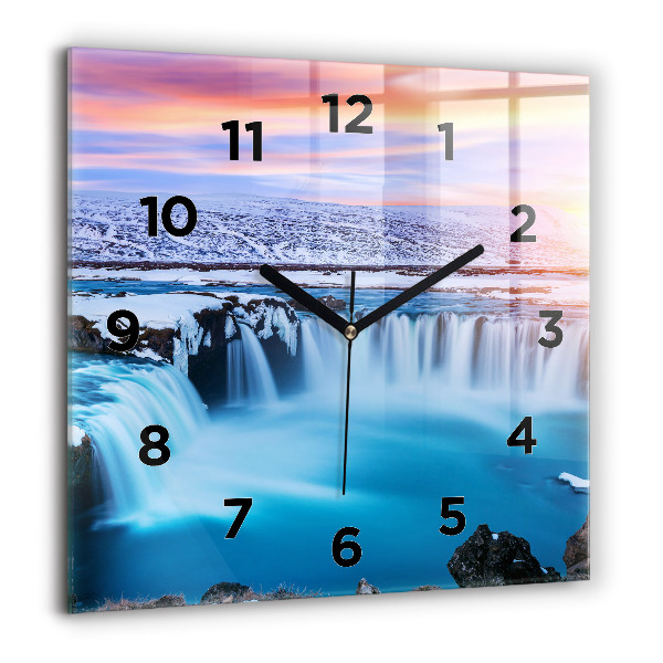 Reloj de pared cuadrado Cascada de Godafoss Islandia