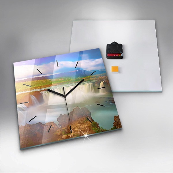 Reloj cuadrado Godafoss en Islandia