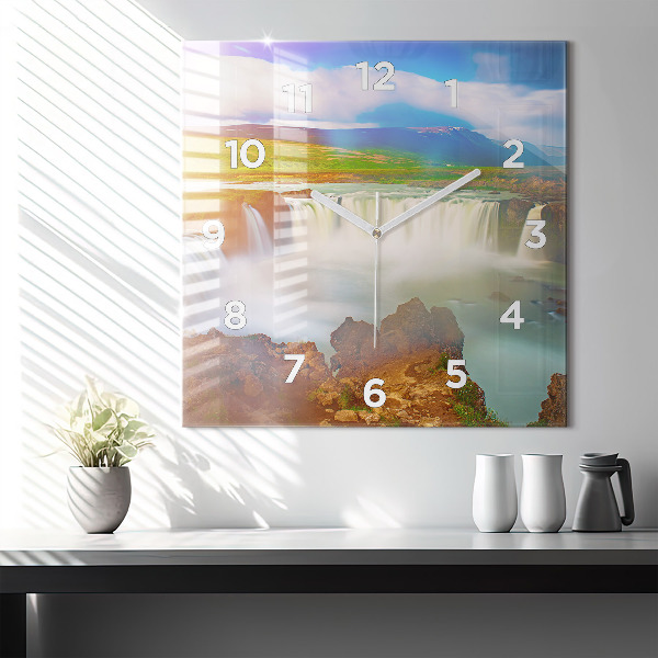 Reloj cuadrado Godafoss en Islandia