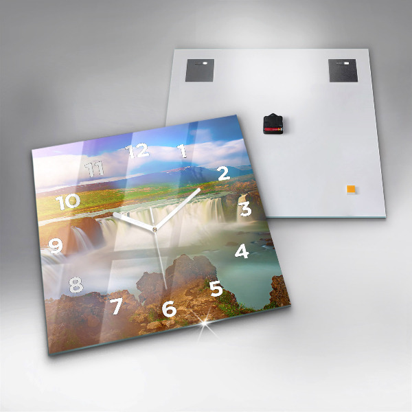 Reloj cuadrado Godafoss en Islandia