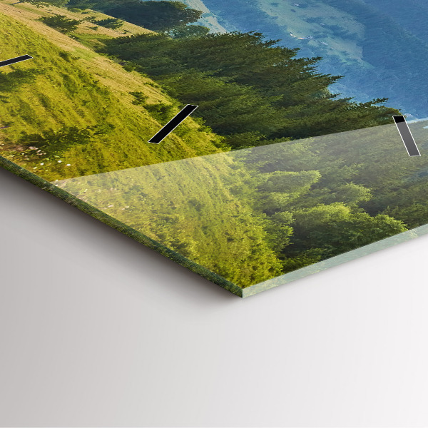 Reloj de pared cuadrado Paisaje con bosques