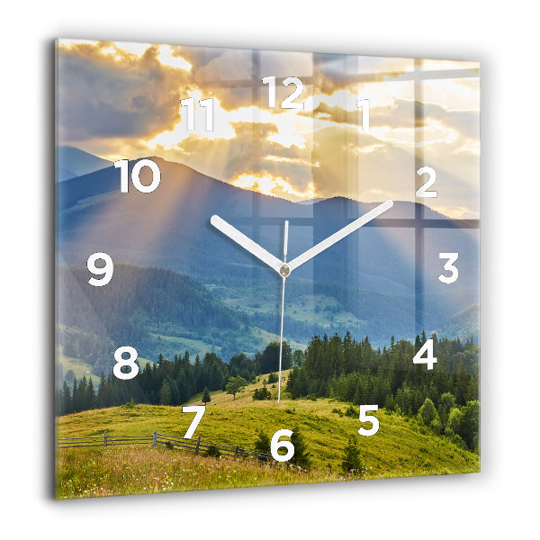 Reloj de pared cuadrado Paisaje con bosques