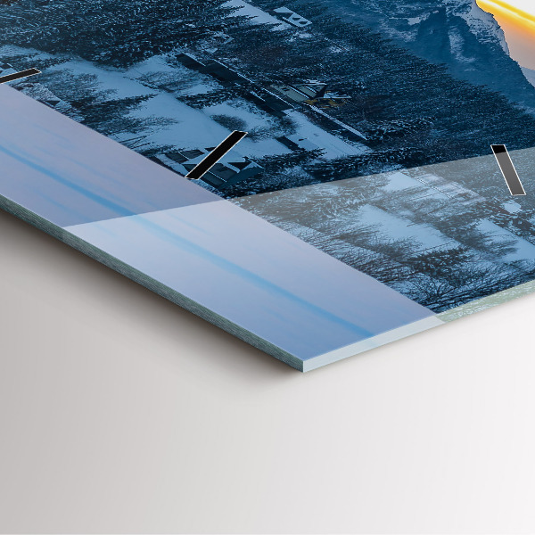 Reloj de pared cuadrado Paisaje de montaña