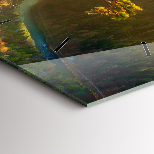 Reloj cuadrado Puesta de sol sobre montañas