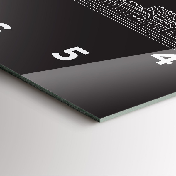 Reloj de pared cuadrado Dibujo de la ciudad de Ostrava