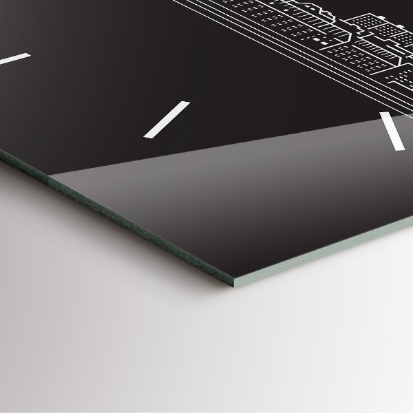 Reloj de pared cuadrado Dibujo de la ciudad de Ostrava