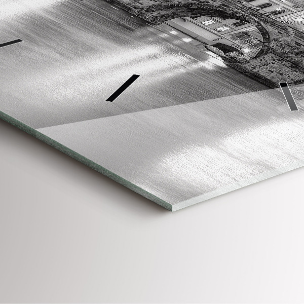 Reloj cuadrado Vista del Puente de Carlos Praga