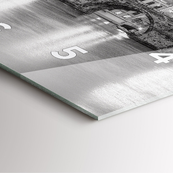 Reloj cuadrado Vista del Puente de Carlos Praga