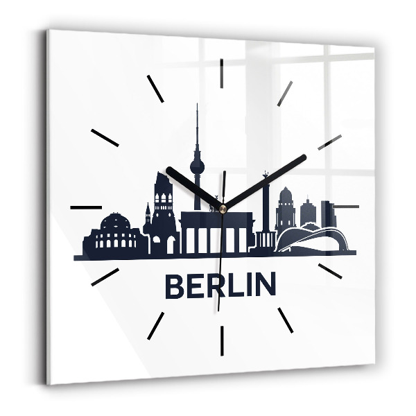 Reloj de pared cuadrado Ilustración de la ciudad de Berlín
