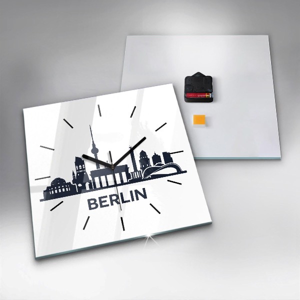 Reloj de pared cuadrado Ilustración de la ciudad de Berlín