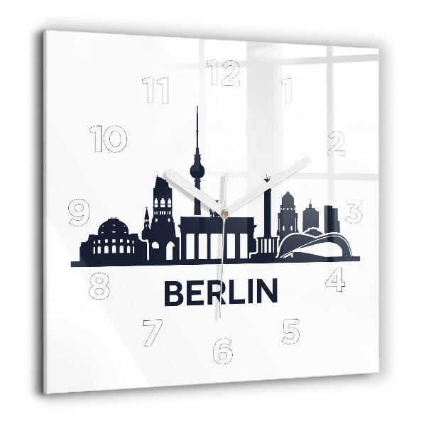 Reloj de pared cuadrado Ilustración de la ciudad de Berlín