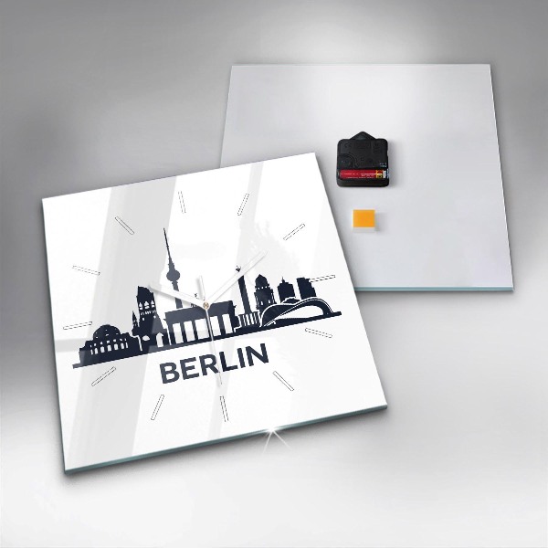 Reloj de pared cuadrado Ilustración de la ciudad de Berlín