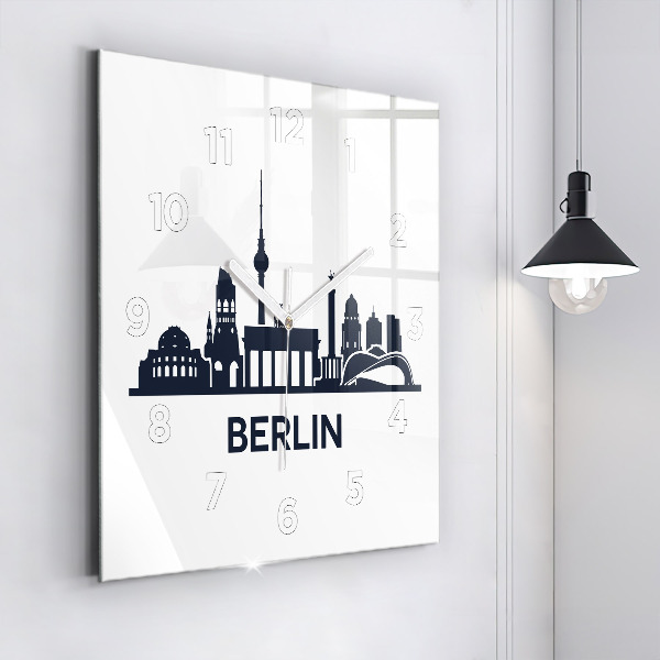 Reloj de pared cuadrado Ilustración de la ciudad de Berlín