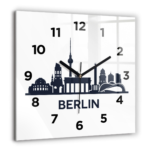 Reloj de pared cuadrado Ilustración de la ciudad de Berlín
