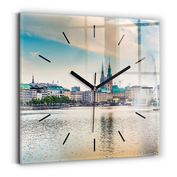 Reloj de pared cuadrado Binnenalster en Hamburgo