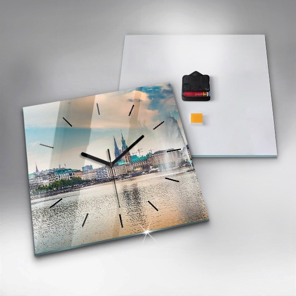 Reloj de pared cuadrado Binnenalster en Hamburgo