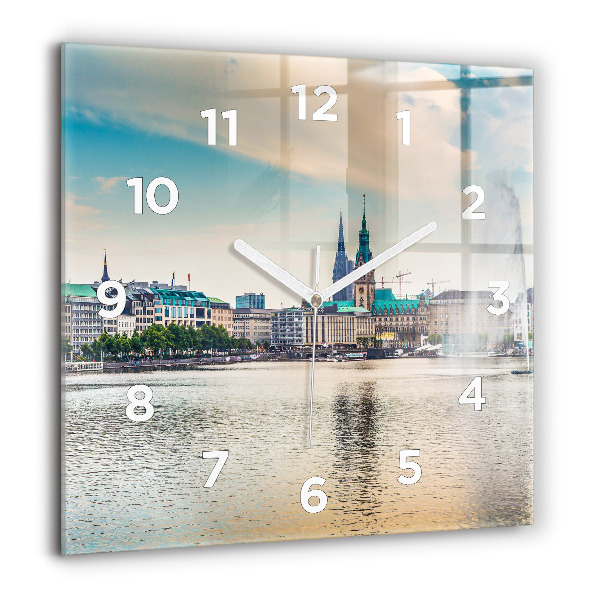 Reloj de pared cuadrado Binnenalster en Hamburgo