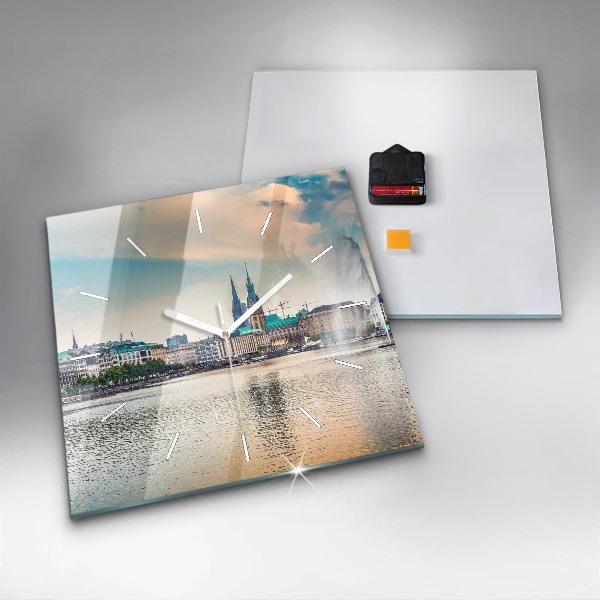 Reloj de pared cuadrado Binnenalster en Hamburgo
