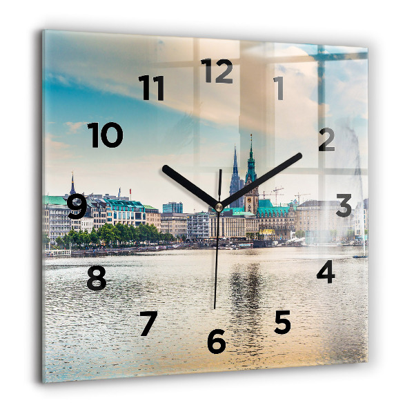 Reloj de pared cuadrado Binnenalster en Hamburgo
