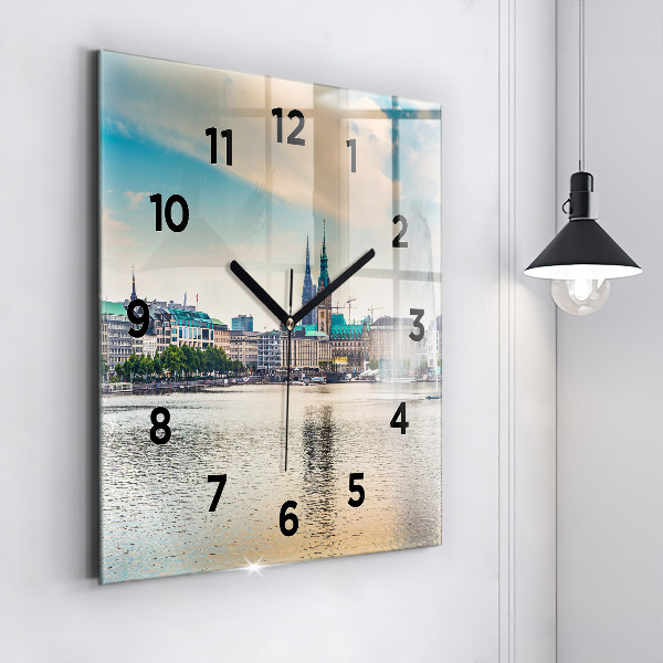 Reloj de pared cuadrado Binnenalster en Hamburgo