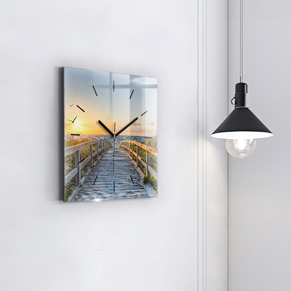 Reloj de pared cuadrado Vacaciones en la playa