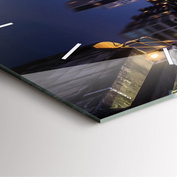 Reloj cuadrado Ciudad iluminada de noche