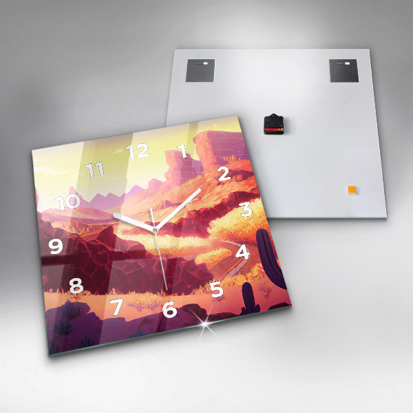 Reloj cuadrado Ilustración del desierto de Arizona