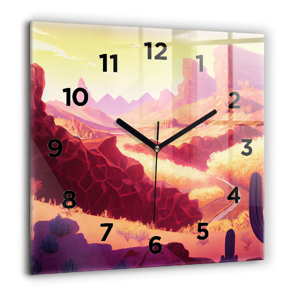 Reloj cuadrado Ilustración del desierto de Arizona