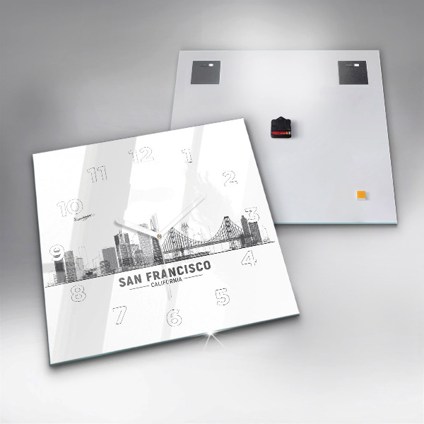 Reloj de pared cuadrado Panorama de San Francisco
