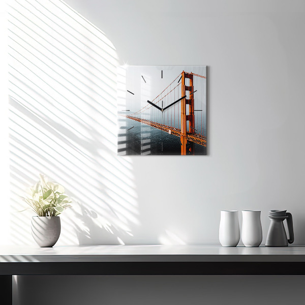 Reloj de pared cuadrado Puente Golden Gate
