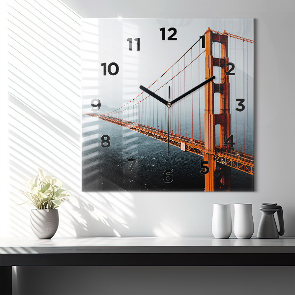 Reloj de pared cuadrado Puente Golden Gate