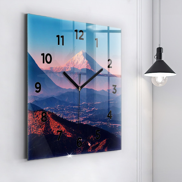 Reloj de pared cuadrado Montañas en San Antonio USA
