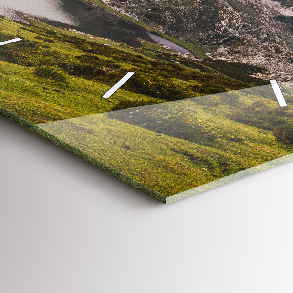 Reloj de pared cuadrado Lago y montañas de los Pirineos