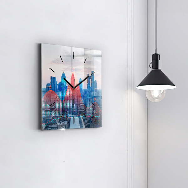 Reloj de pared cuadrado Rascacielos en Filadelfia