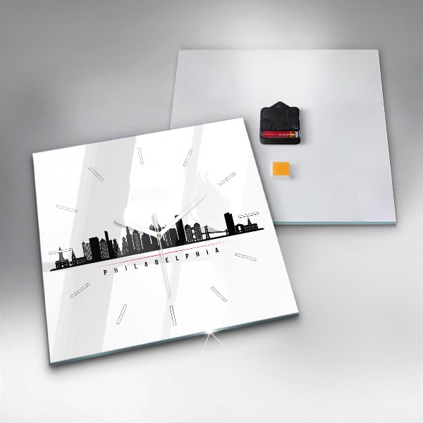 Reloj de pared cuadrado Ilustración Filadelfia