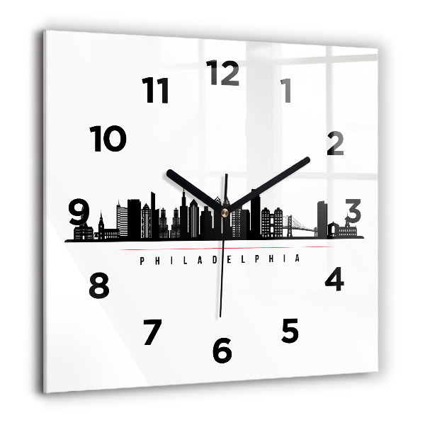 Reloj de pared cuadrado Ilustración Filadelfia