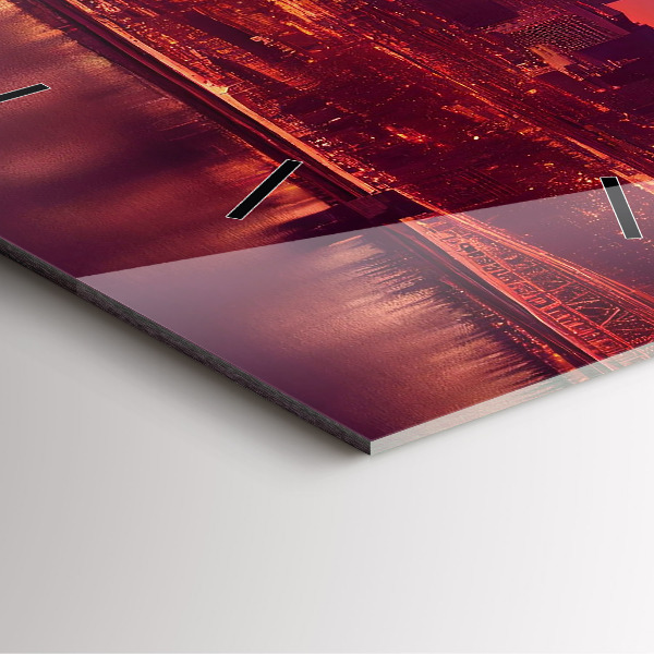 Reloj de pared cuadrado Ciudad de noche en Filadelfia