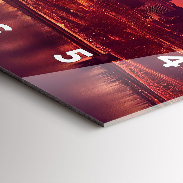 Reloj de pared cuadrado Ciudad de noche en Filadelfia