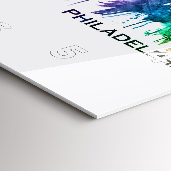 Reloj de pared cuadrado Filadelfia colorida