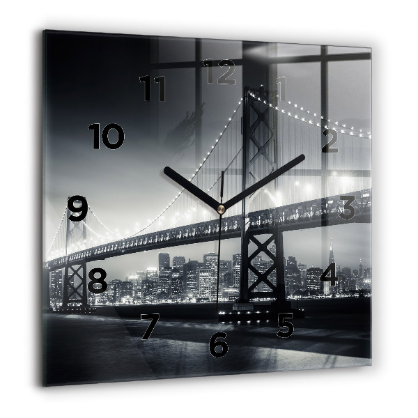 Reloj cuadrado Puente de noche San Francisco