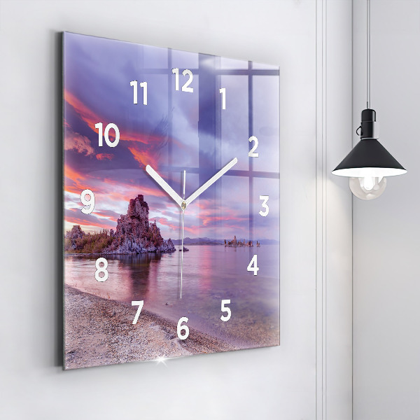 Reloj de pared cuadrado Amanecer en California