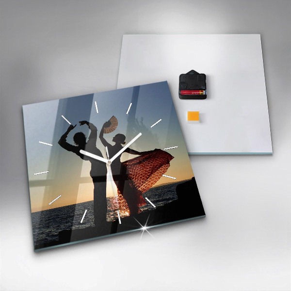 Reloj cuadrado Baile español en el mar