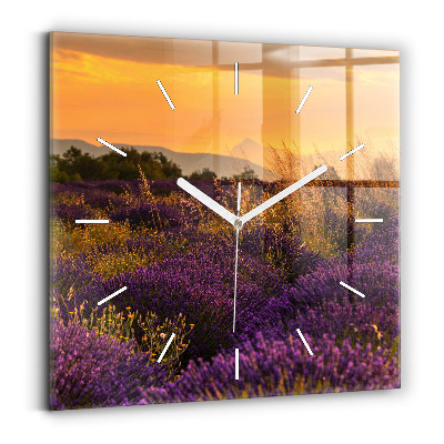 Reloj cuadrado Pradera de lavanda Francia