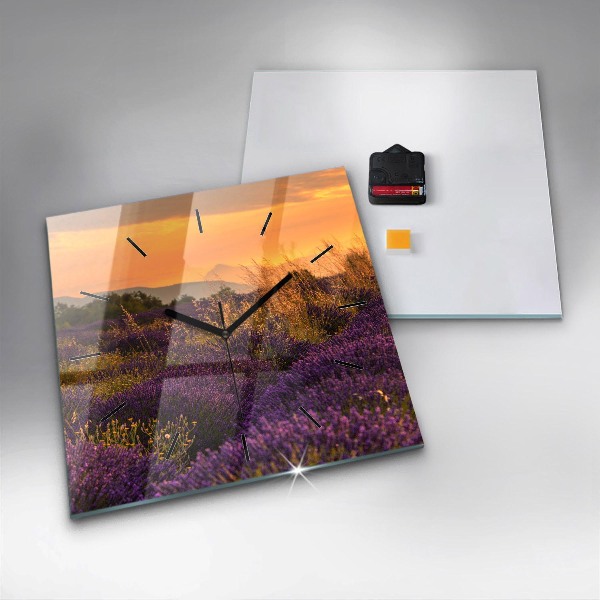 Reloj cuadrado Pradera de lavanda Francia
