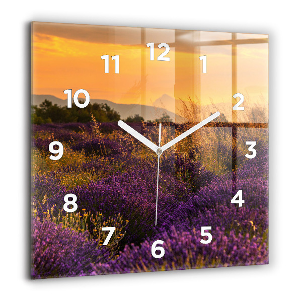 Reloj cuadrado Pradera de lavanda Francia