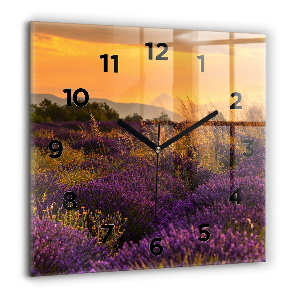 Reloj cuadrado Pradera de lavanda Francia