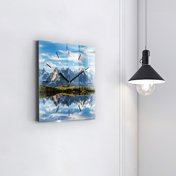 Reloj de pared cuadrado Valle de Chamonix, Alpes franceses