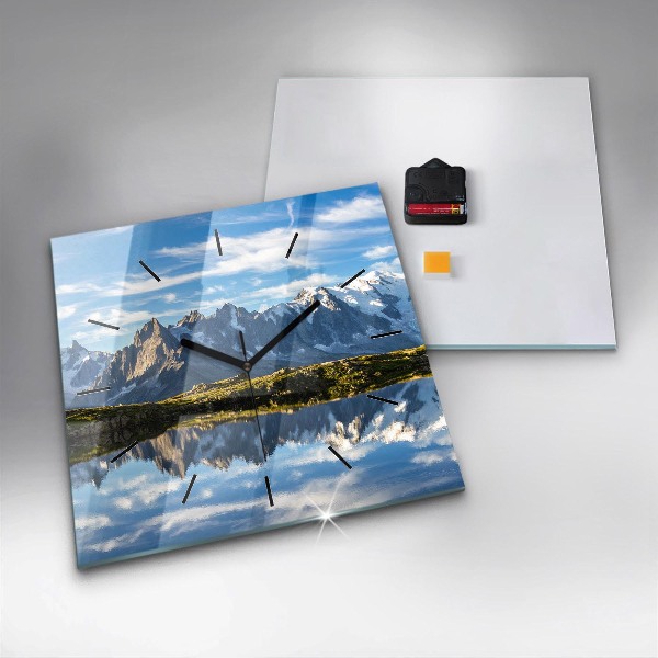Reloj de pared cuadrado Valle de Chamonix, Alpes franceses