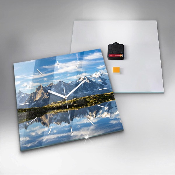 Reloj de pared cuadrado Valle de Chamonix, Alpes franceses