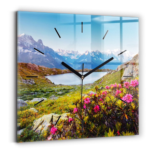 Reloj de pared cuadrado Glaciar del Mont Blanc Chamonix